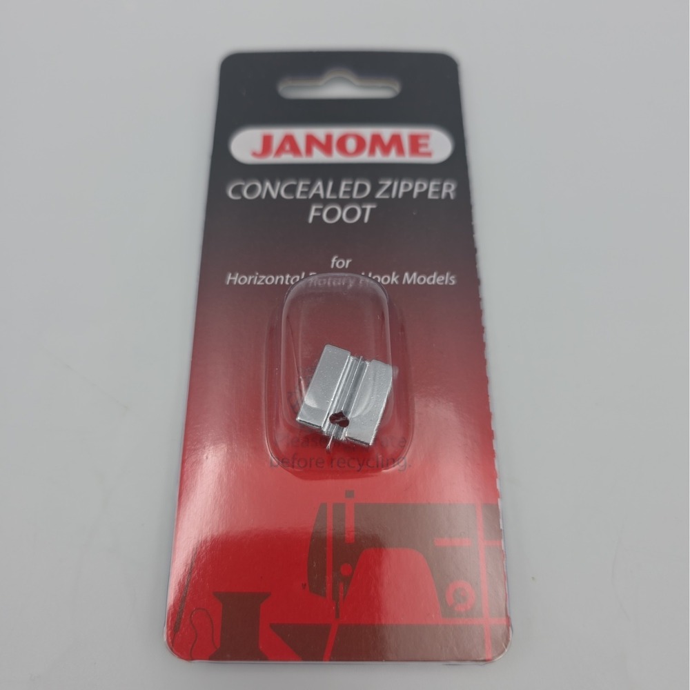 Concealed Zipper Foot For #200333001 Janome Horizontal Rotary Hook Models